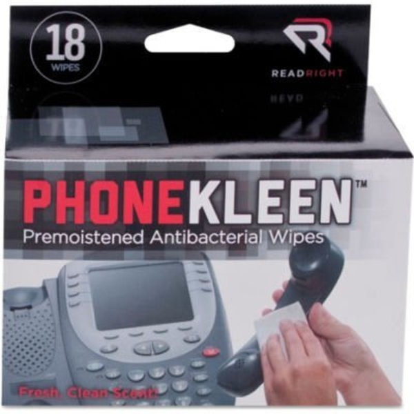 Read Right/Advantus Corporation Read Right® PhoneKleen Wet Wipes, 18/Box - REARR1203 RR1203